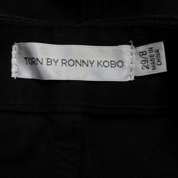 Torn By Ronny Kobo Mariah Jean Women 29 Black Cotton Blend Rhinestone Preppy 712 - Picture 3 of 13